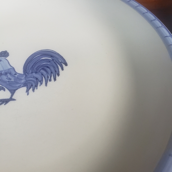 Folkcraft stoneware morning farm Tienshan rooster plates. - Picture 5 of 11